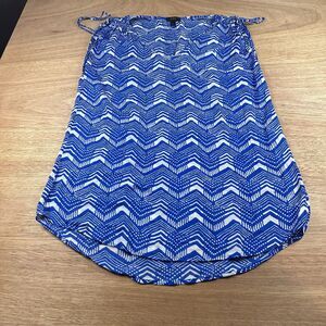 J. Crew Blue White Geometric Swim Cover Up Tunic Womens Small Cotton